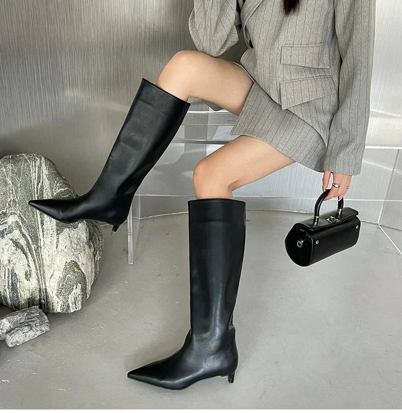 Rosetta | Damen Elegante Hohe Stiefel aus Leder