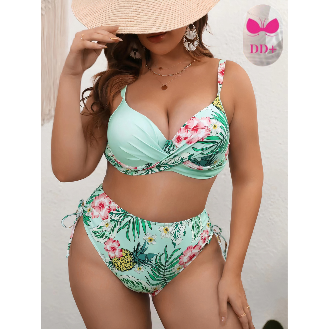 Zesty | Zweiteiliges Bikini Set für Damen in Übergröße mit Blumendruck 6