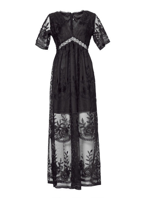 Variant image for Merlinda | Maxikleid Sommer – Fließender Stoff, V-Ausschnitt, Lange Kleider Damen-9
