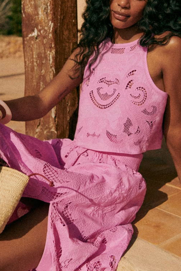Sabrina | Damen Set aus Spitze in Rosa
