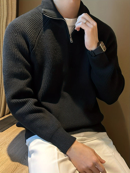 Ulrich | Lässiger Strickpullover mit halblangem Reißverschluss