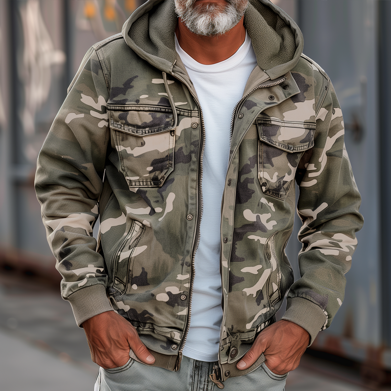 Max | Tarnfarbene Cargo-Jacke mit Kapuze