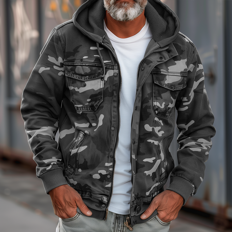 Max | Tarnfarbene Cargo-Jacke mit Kapuze