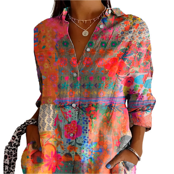 Madison | Floral Elegance Damenbluse Langarmhemd