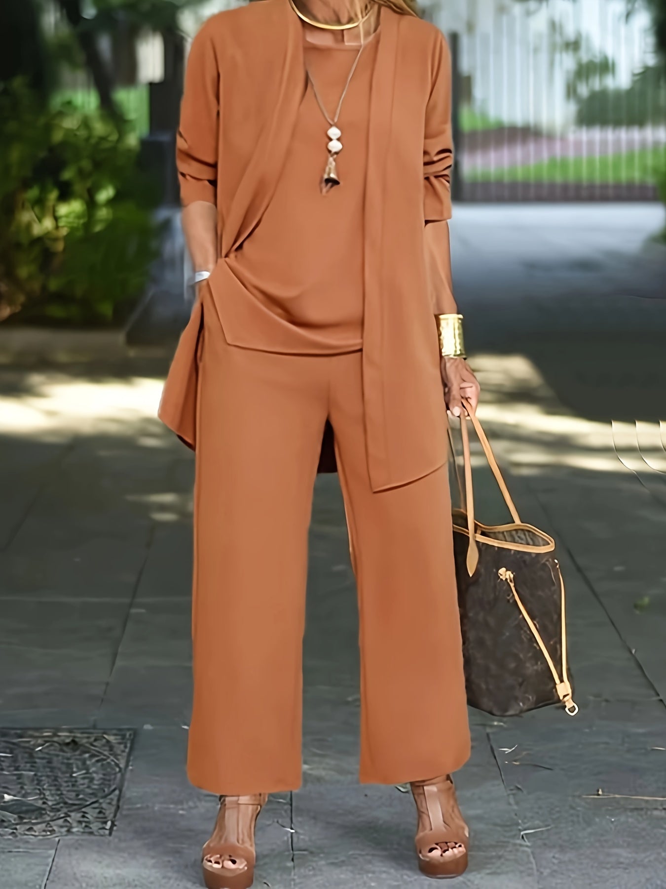 Stefanie | Chic Einfarbig Dreiteiliges Set