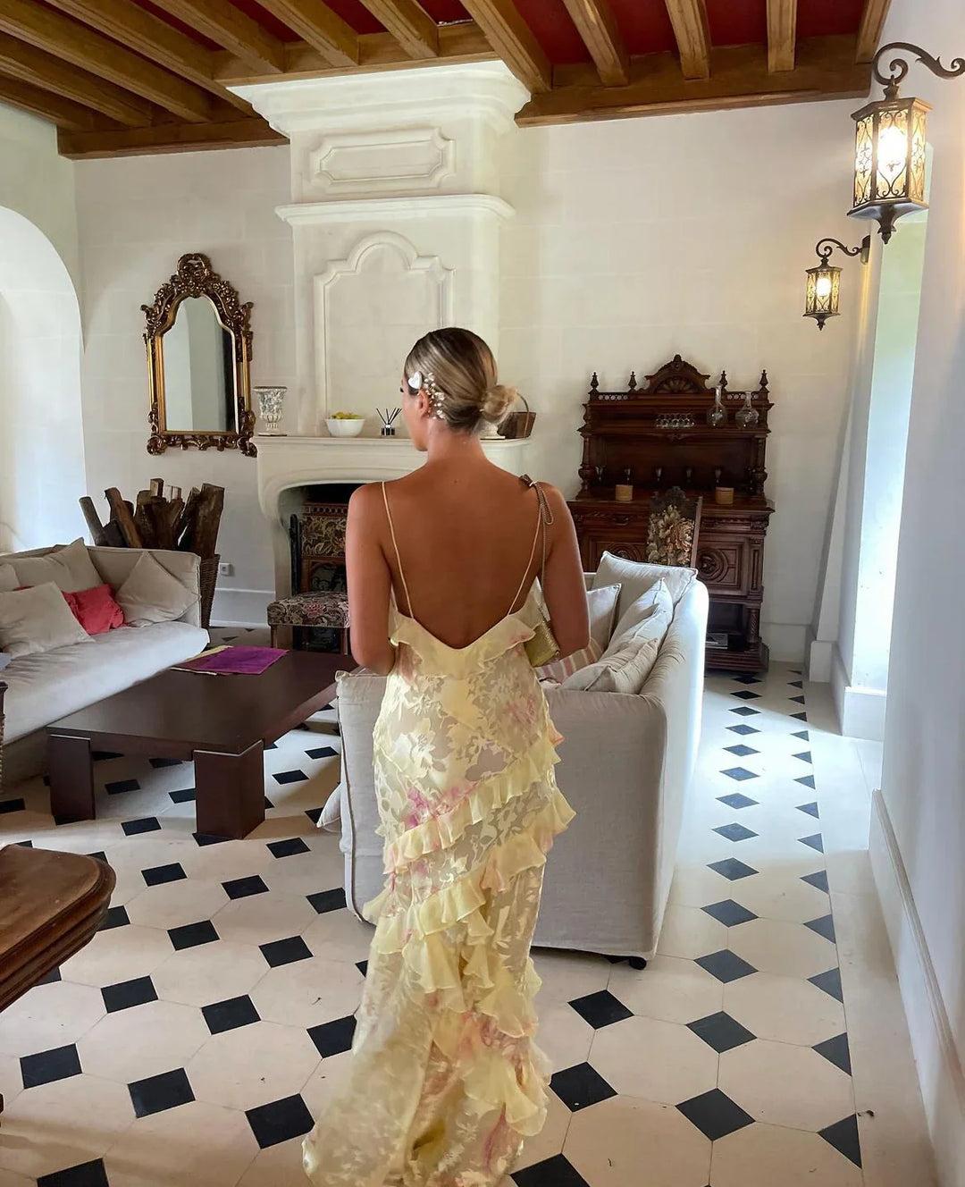 Eva | Maxikleid Sommer mit Rüschen für Damen – Festlich und Elegant