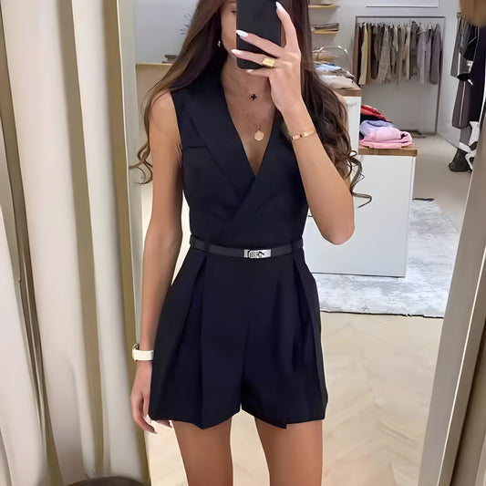 Claudia Jumpsuit Damen – Elegantes, ärmelloses Design aus atmungsaktivem Stoff-1