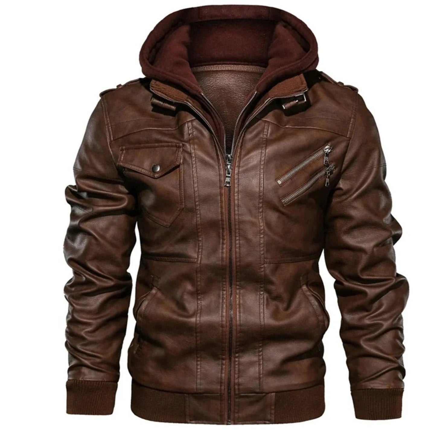 Rafael | Lederjacke mit Kapuze