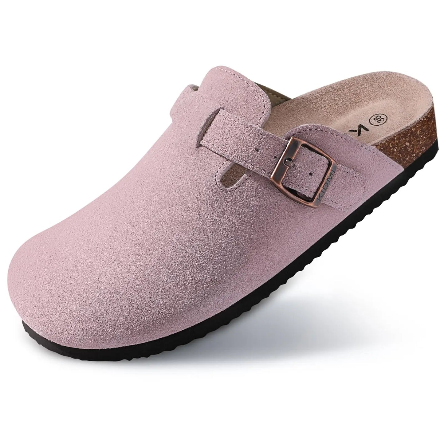 Kidmi | Clogs Schuhe für Frauen und Männer aus Wildleder mit Kork-Fußbett