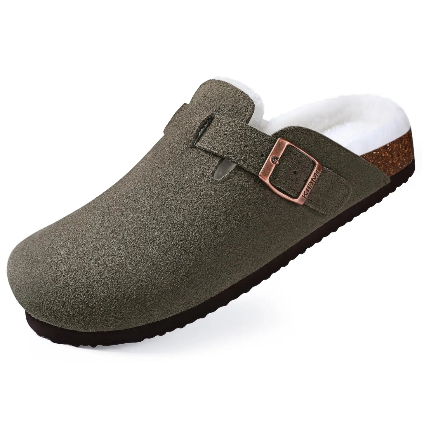 Kidmi | Clogs Schuhe für Frauen und Männer aus Wildleder mit Kork-Fußbett