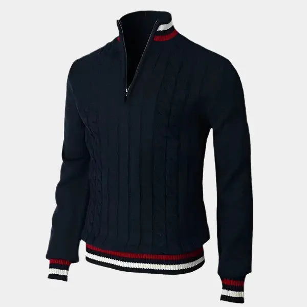 Johan | Rollkragenpullover mit halbem Reißverschluss
