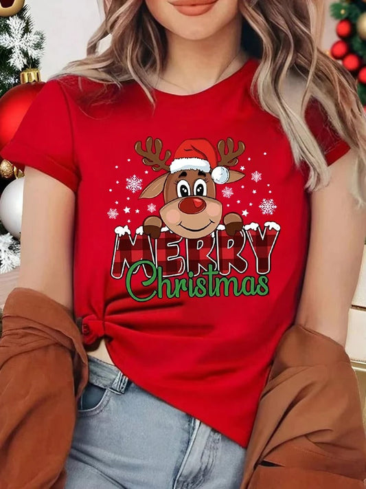 Selina | Weihnachten Kurzarm T-Shirt