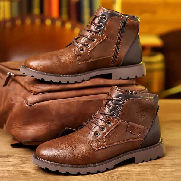 Knox | Schnürstiefel Damen Schwarz aus Leder mit Verstärkter Sohle 4