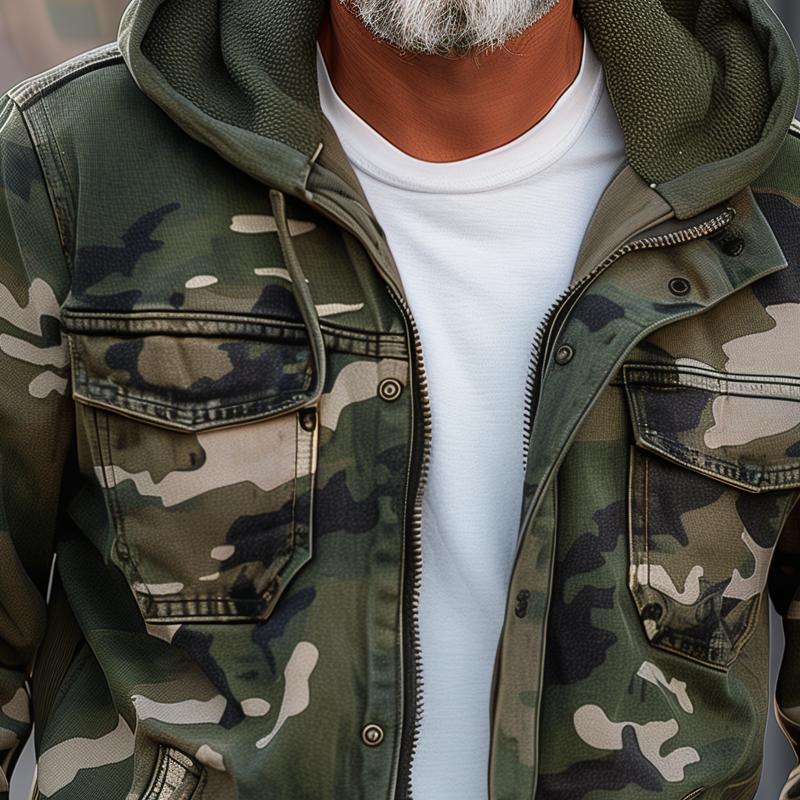 Max | Tarnfarbene Cargo-Jacke mit Kapuze